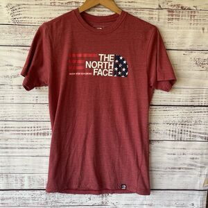 The North Face Mens Americana Logo Tee Slim Fit M Red Flag Graphic USA